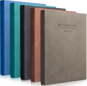 5 Pack A4 Notebooks large Journal 360 Pages Leather Softcover Hardcover Notebook Thick Paper Lined Notebook for Office Home School Business Writing, 8.5'' x 11'' (Mixed Color)