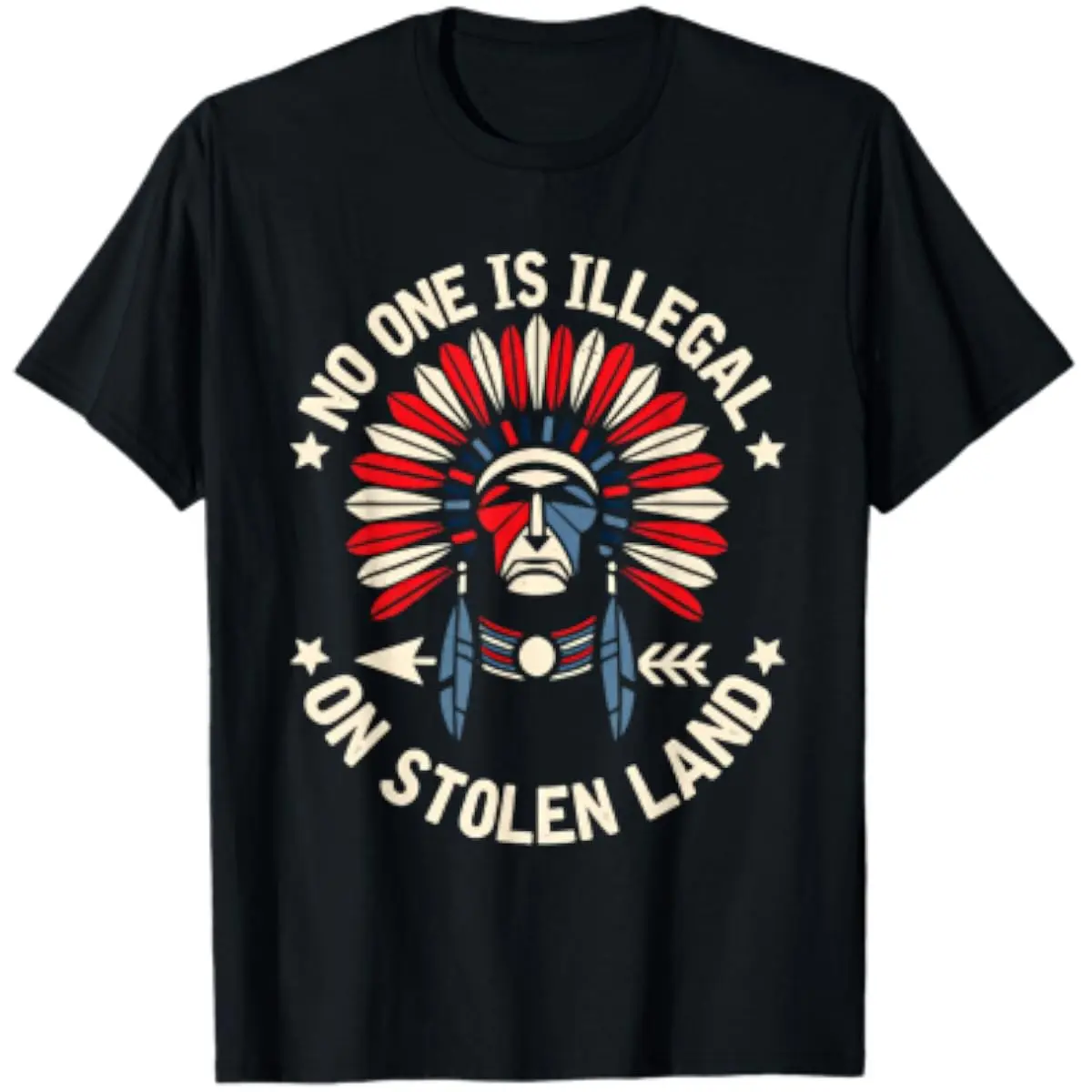 No One is Illegal On Stolen Land Indigenous Immigrant T-Shirt - Viral Comfortable Revolutionary Protest