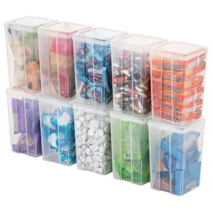 IRIS USA Vertical Flip Top Storage Container, Plastic Bins with Lids, 10 Pack