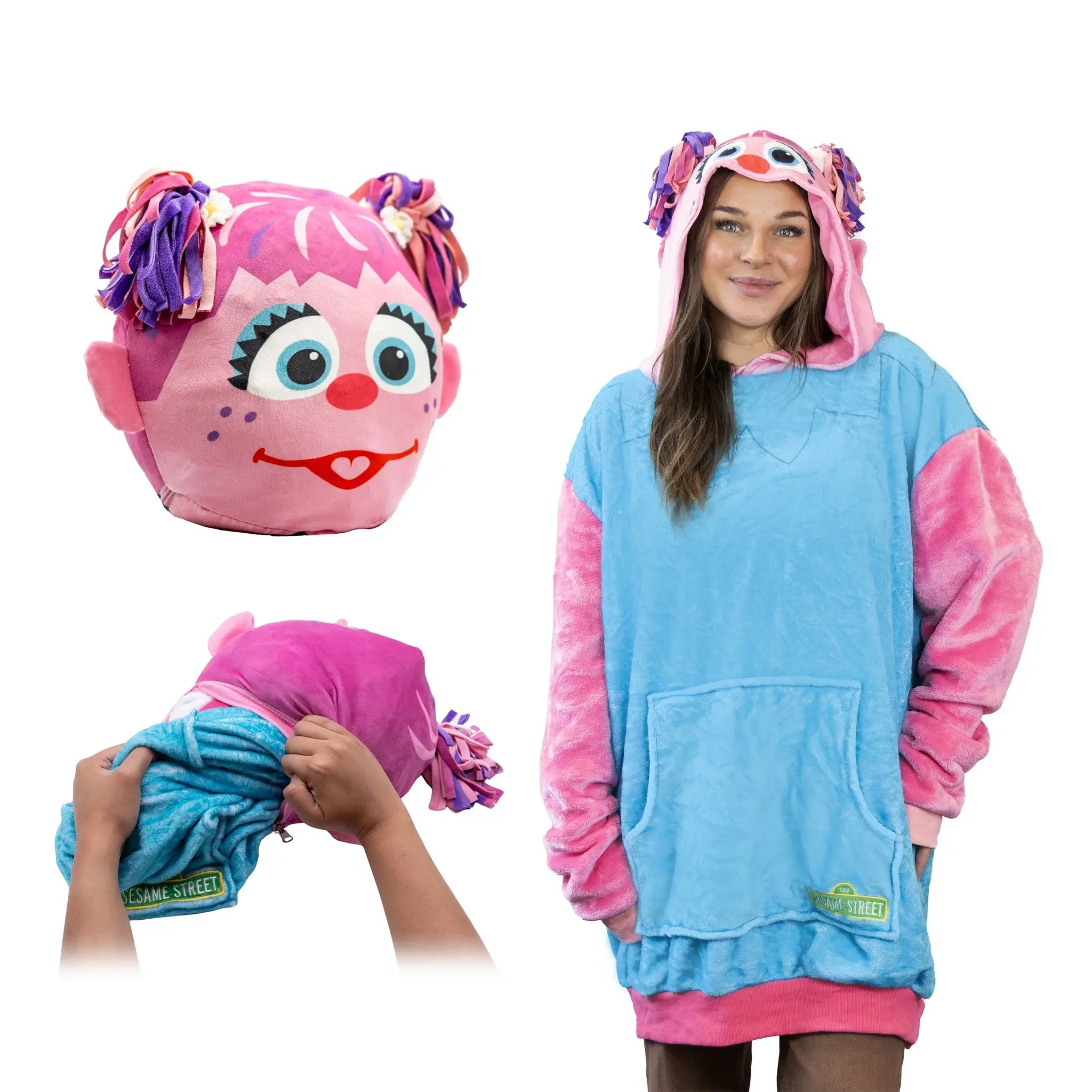 Sesame Street Abby Cadabby Adult Snugible | Blanket Hoodie & Pillow