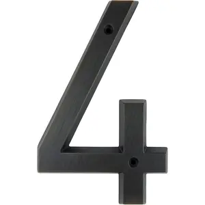 Hou Number Sign 6 Inch Vintage Style Aged Bronze Finish Door Numbers Signage Plaque Street Home Address Numerals,Zinc Alloy (4)