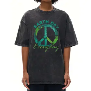 Earth Day T-Shirt with Washed Look for Daily Wear