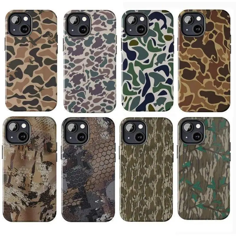 Retro Waterfowl Camouflage Smartphone Casing - Handheld Cellphone Case for iPhone 17/16/15/14/13/12/11 Pro Max/Plus & Samsung Galaxy S23FE/22/23/24/25 Devices