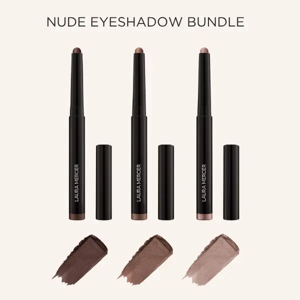 Laura Mercier Caviar Stick Eye Shadow Exclusive Set - The Nude Edit (Cocoa Mocha & Strapless), Fade-Proof, Creamy Formula, Long-Lasting