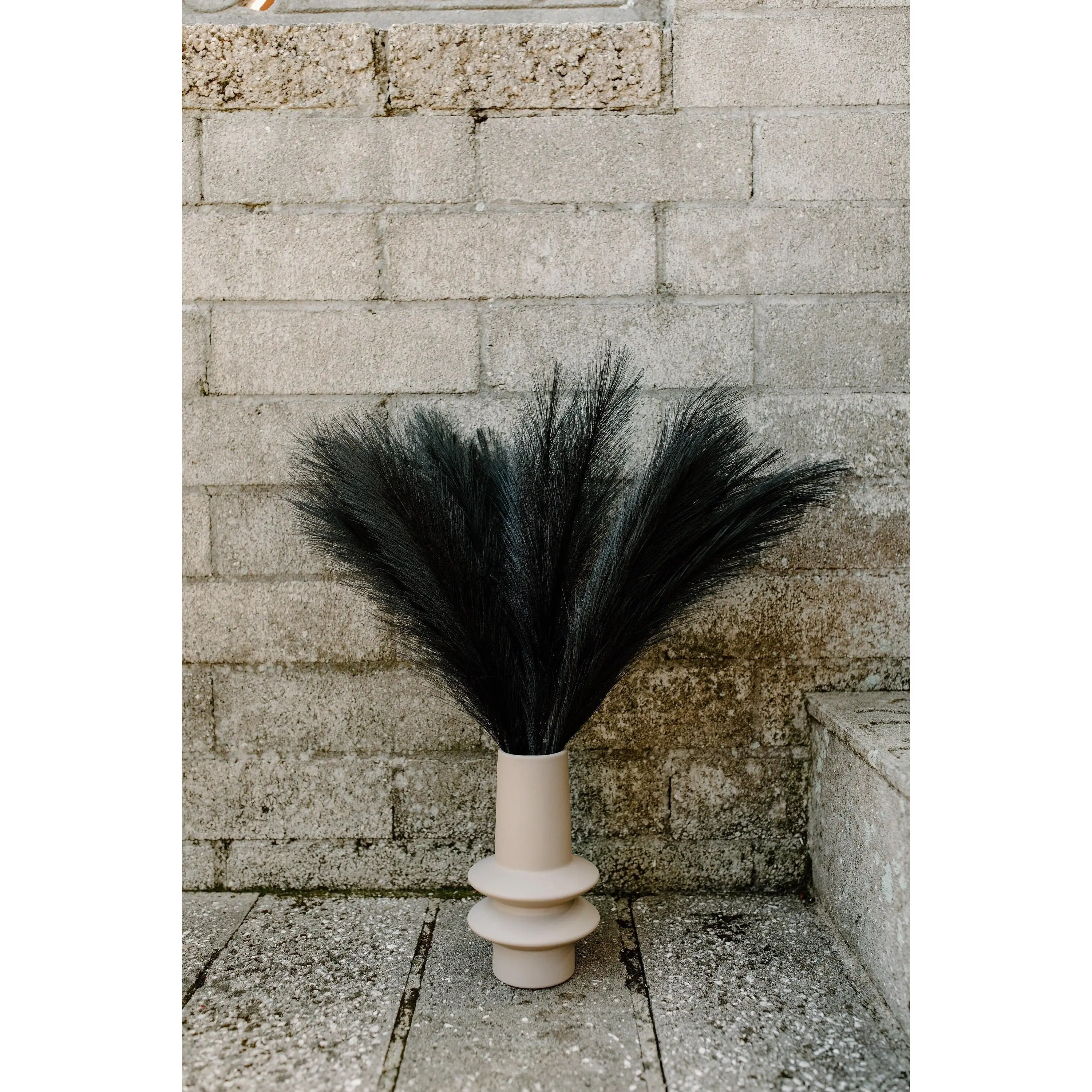 2ft Faux Tabletop Pampas Grass Artificial - Black