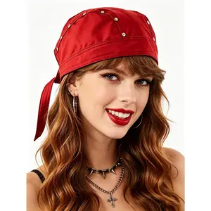 Women's Cosplay Pirate Do Rag Cap For Women, Vintage Biker Skull Hat, Adjustable Doo Rag Bandana Head Wrap For Female Lady, Motocycle Cycling Riding Sports Party Cap, Confortable Headscarf Hair Accessories Headband Hair Bonnets, Edgy Pirate Costume