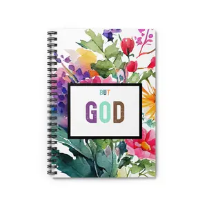 Floral Motivational Spiral Notebook - But God | Prayer Journal, Inspirational Gift, School Supplies, Writing Diary, Stationery Gift