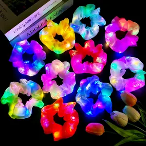 4/8 Pack Glow Hairbands, LED Colorful Hair Ties, Night Light Party Supplies, Neon Party Gifts, Christmas Festival Accessories, Suitable for Girls and Women
