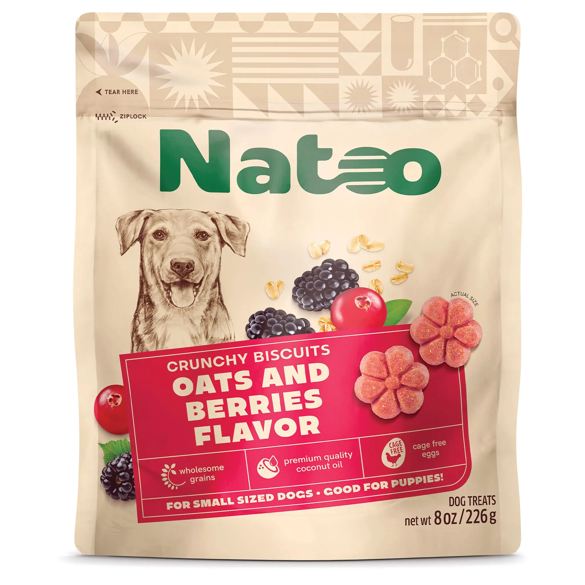 Natoo Crunchy Biscuits Oats And Berries Flavor