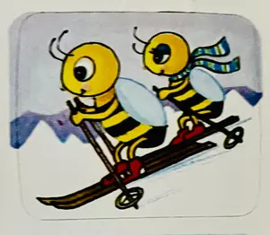 Vintage Bees Skying