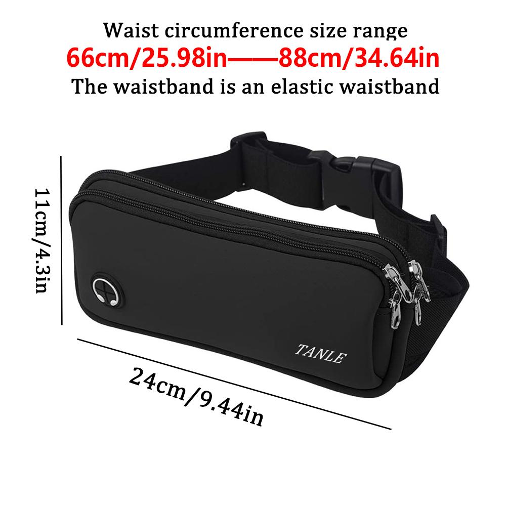 Unisex Fanny Pack Waist Bag with Headphone Hole, IPX4 Water Resistant Double Layer Crossbody Belt Bag for Running Hiking Travel Workout, Adjustable Strap Large Capacity Bumbag for Men Women Unisex Fanny Pack Waist Bag with Headphone Hole, IPX4 Water Resistant Double Layer Crossbody Belt Bag for Running Hiking Travel Workout, Adjustable Strap Large Capacity Bumbag for Men Women