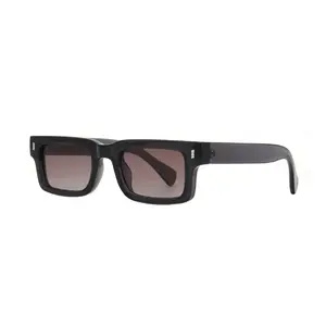 Mad Shade Bold Black Rectangle Frame with Grey UV400 Lens – Chunky Retro Sunglasses #12