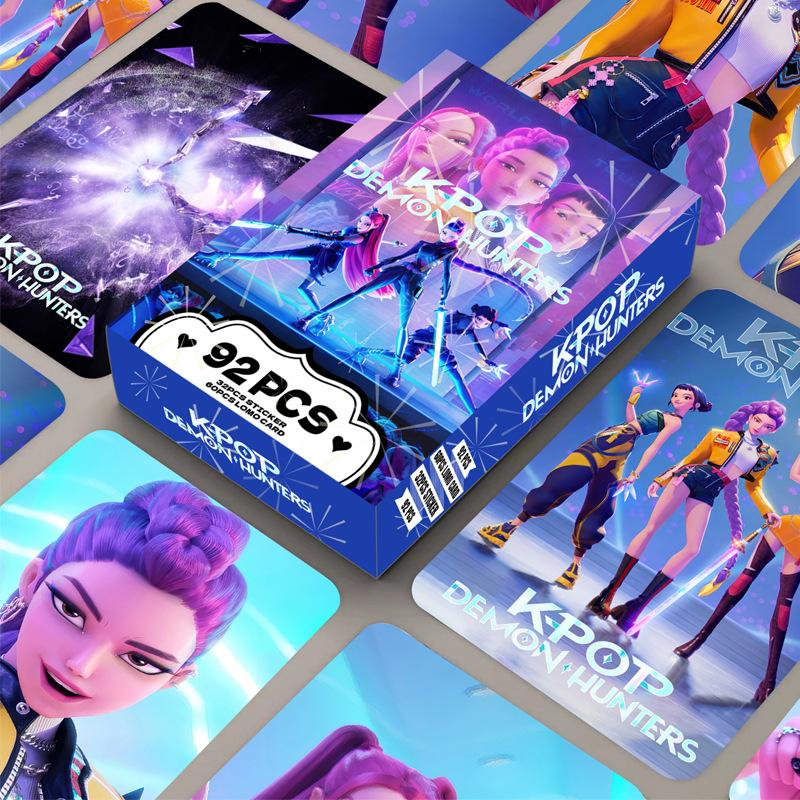 Photocard Set 92PCS – 60 LOMO Cards + 32 Stickers, KPOP Album Cards for Fans, Mini Collectible KPOP Gifts for Boys Girls Room Decoration