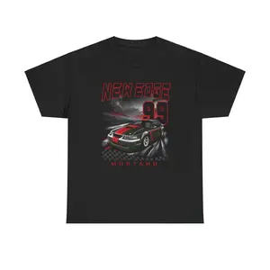 New Edge Mustang T-Shirt – 1999–2004 Muscle Car Tee with Red & Black Design, Vintage Racing Gift for Men and Women
