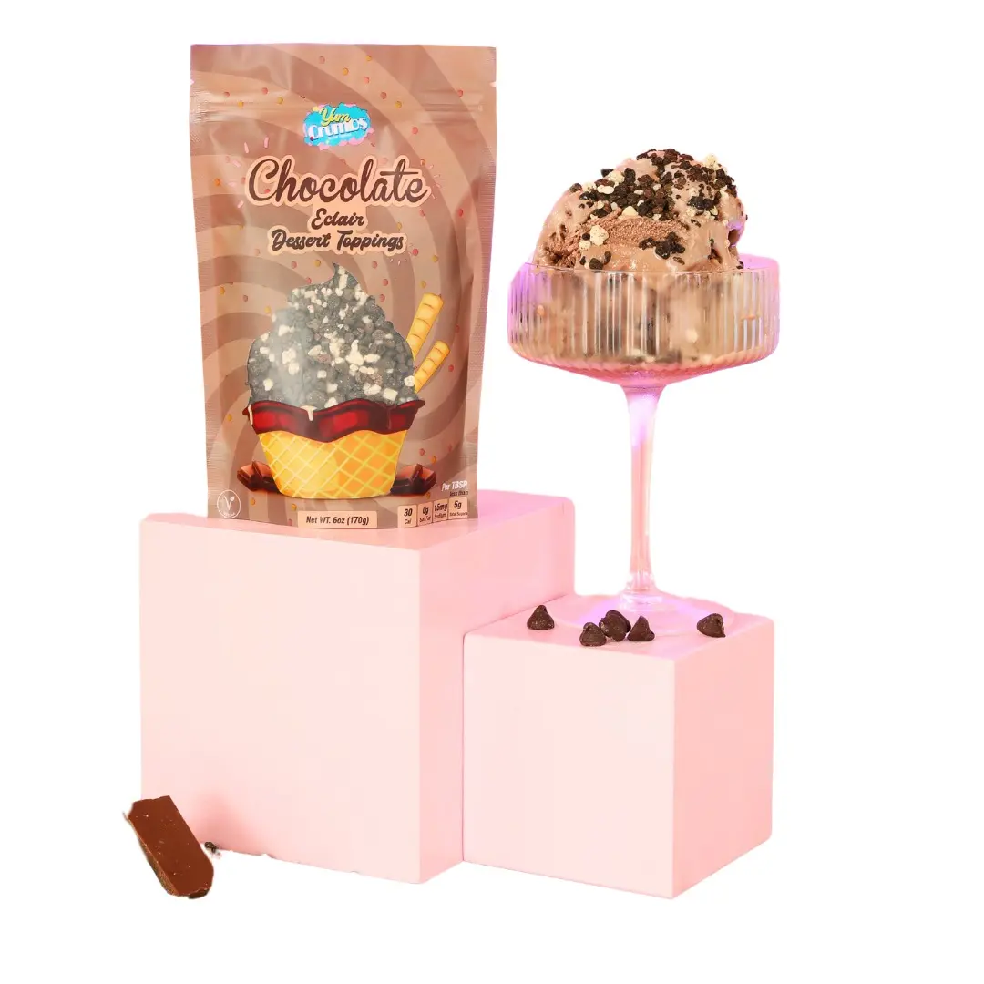 Yum Crumbs Chocolate Eclair Dessert Toppings Ice cream sprinkles Crunchy Snack