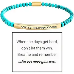 Serelune Jewelry B Dont Let The Hard Days Win Bracelet Motivational Inspirational Gifts for Women Don't Let The Hard Days Win Jewelry Gift
