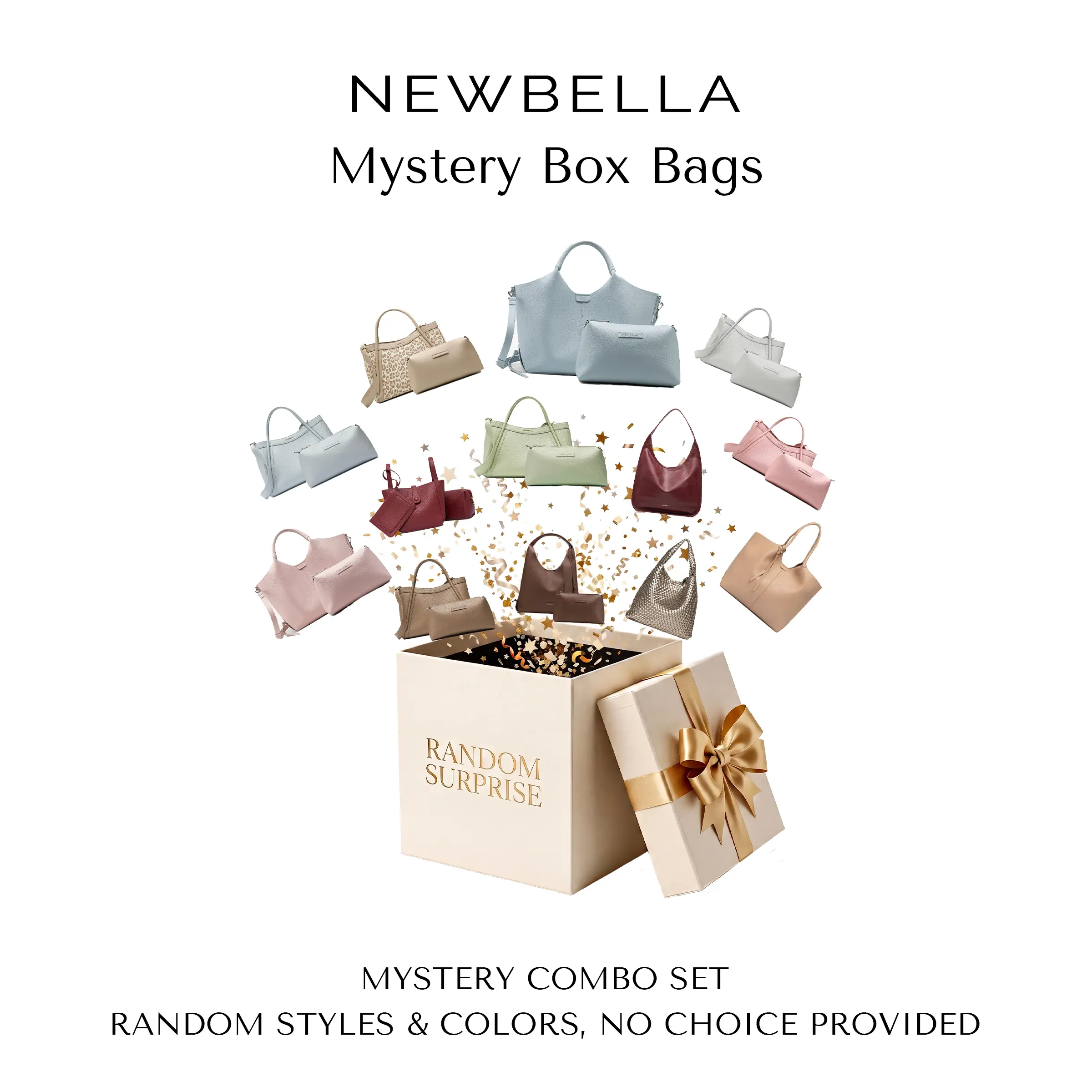 NEWBELLA Mystery Box, 2-Pack PU Leather Tote Bag & Crossbody Bag, Fashion Daily Carry Bag NEWBELLA Mystery Box, 2-Pack PU Leather Tote Bag & Crossbody Bag, Fashion Daily Carry Bag