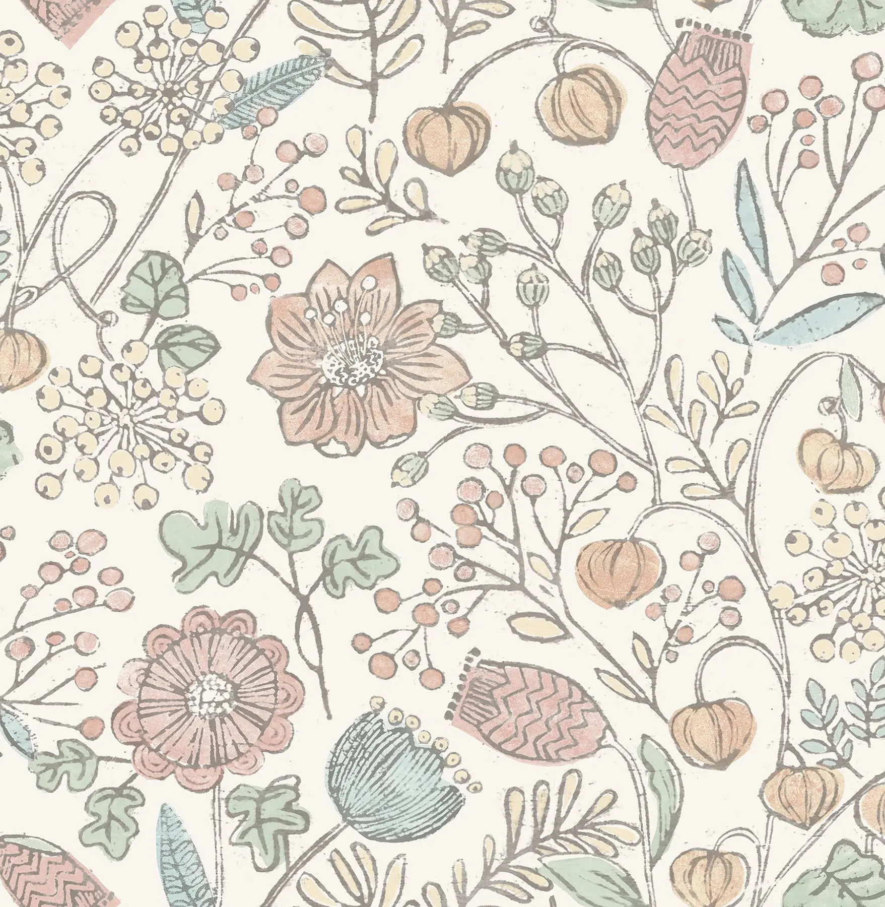212 MAIN Pastel Southern Trail Decorative Pink Floral Wallpaper - Blush, Peel & Stick, Pressure-Sensitive, Easy-Install, Repositionable, 20.5x18ft Single Roll, Hand-Drawn, Ideal for DIY Projects, Home Decor, Decorative Wallpaper, Whimsical