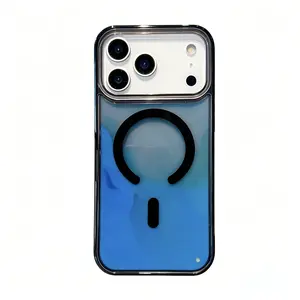 Liquid Glitter Lava Lamp MagSafe Case for iPhone 15 16 17, Glow in The Dark Quicksand Magnetic Bumper, Fun Pulsing Luminous Flow with Wireless Charging for Teen Girl (Blue/Green/Red/Purple)
