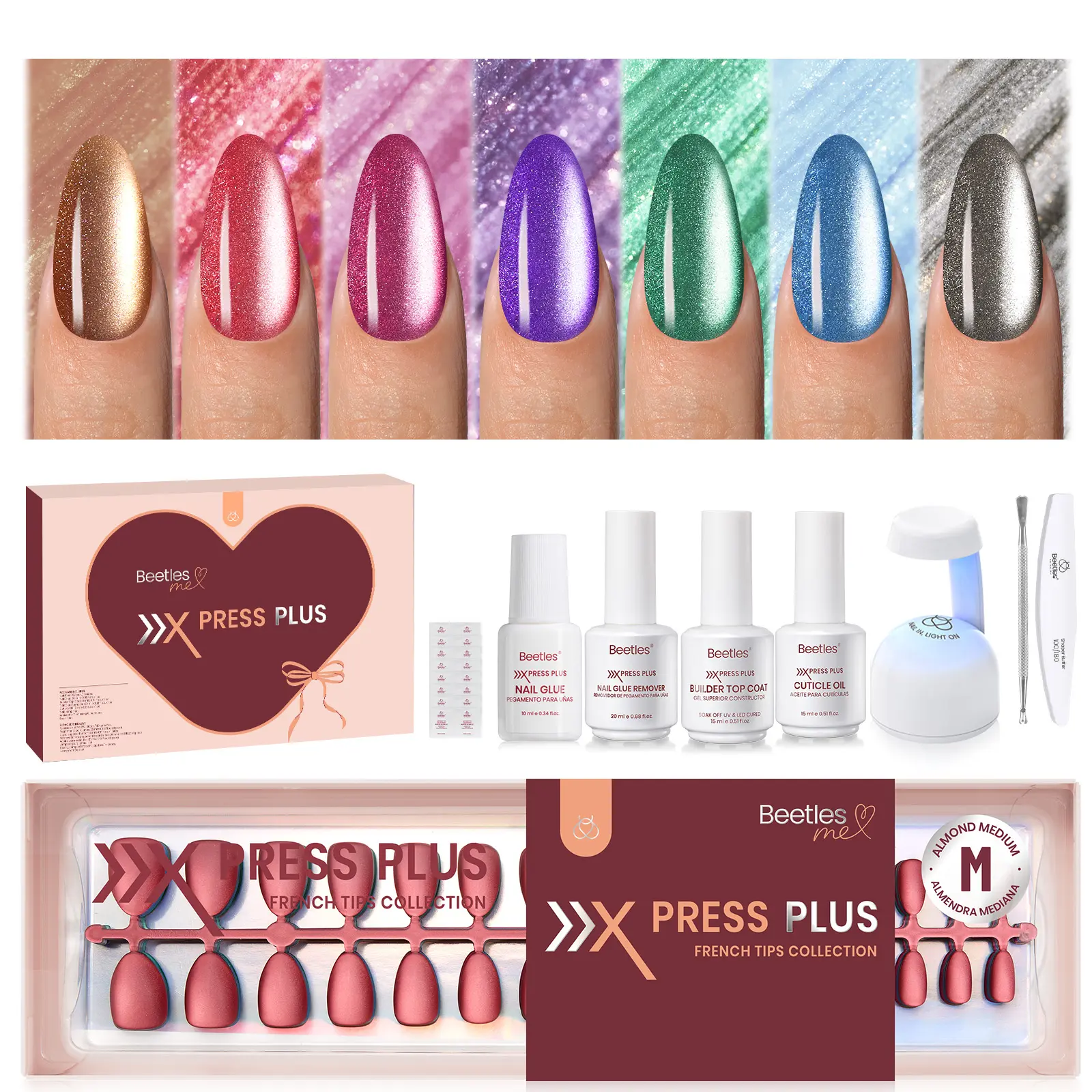 Midnight Aurora-M-Almond-224Pcs-16Sizes-Kit-w/UV