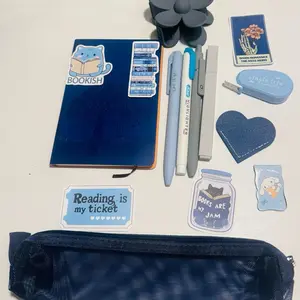 Sanrio Mini Bundle - Customizable Color & Character - Includes Pencil Pouch, Journal, Magnetic Bookmarks, Pens, Stickers - Perfect for Students & Office Workers