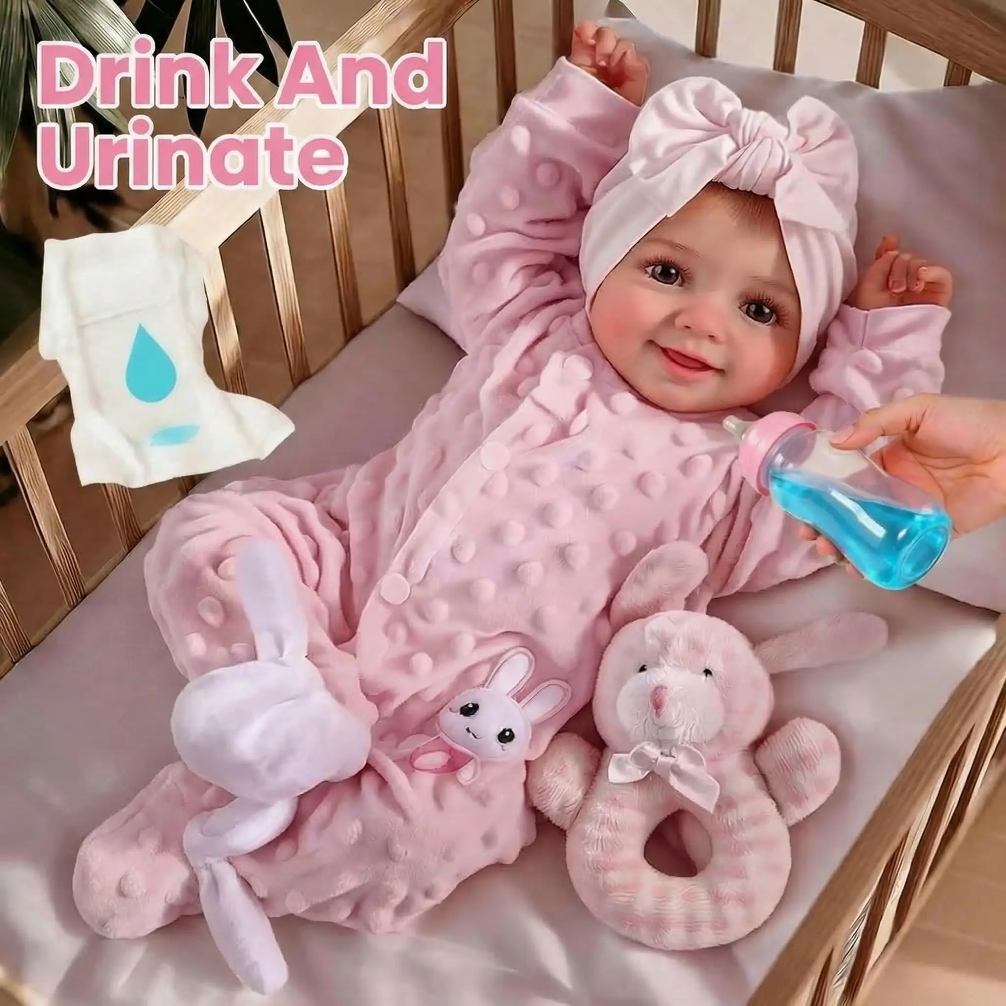 【Drink and Wet】17-inch Funny Pink Outfit