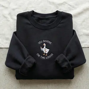 EMBROIDERED ICU Nurse Goose On The Loose Sweatshirt, Funny Icu Nurse Embroidered Tee, RN Er or Scrub Life Gift