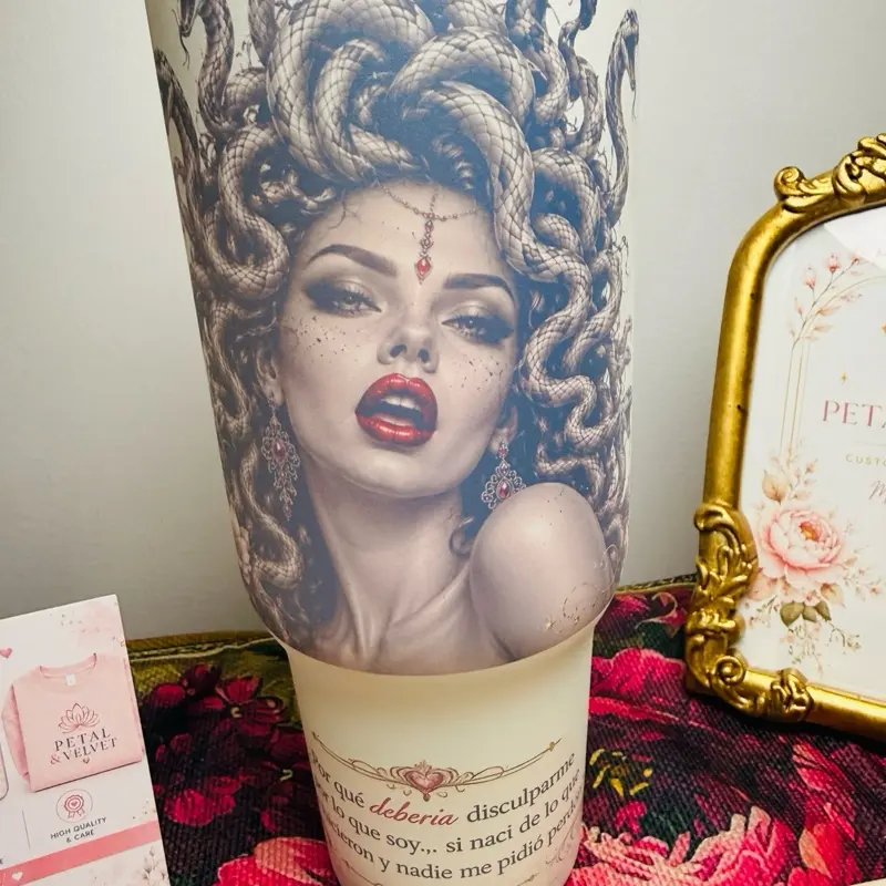 Custom 40oz Matte Cream Tumbler with Handle – Personalized Sublimation Gift.