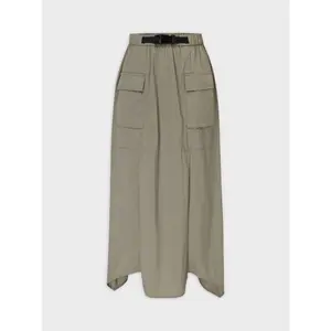 Buckle Cargo Skirt-Olive Green