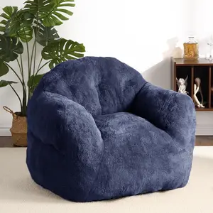 【Christmas Deal】GARVEE 51" Giant Bean Bag Chair - Oversized, Soft, and Cozy Bean Bag Couch Sofa for Adults and Teens, Filled and Ready for Living Room Comfort in Navy