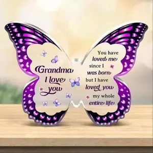 Butterfly Design Acrylic Plaque, Creative Grandma Gift, Grandma Birthday Gift, Home Decor for Living Room Bedroom, Gift for Grandma