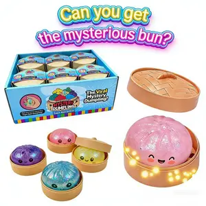 Glitter Series Expressive Big Dumpling Squishy Blind Box, Mysecret Bun Fidget Toy, Soft TPR, Stress Relief, Unboxing Surprise, Random Rare Style. Ideal for Graduation, Valentine’s Day & Easter, great for students and kids to exchange gifts.