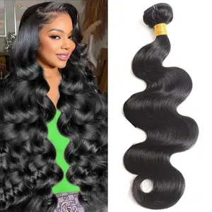 Tahikie Human Hair 1 Bundles Body Wave Bundles 100% Human Hair Weave Bundles 30-40 Inch Easy to Wear for Women Girls Daily Use Full Head Natural Black For Women