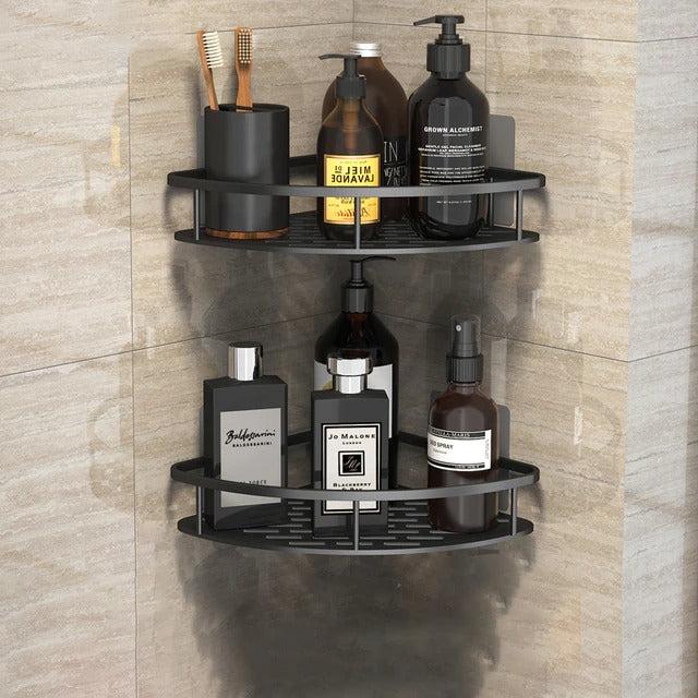 High Quality Corner Caddy Shelf | No-Drill Strong Adhesive By Purizm- Two Piece Set