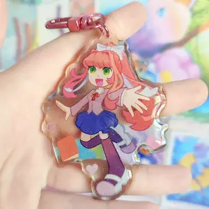 Monika DDLC Keychain - Glitter Epoxy with U-Shaped Clasp