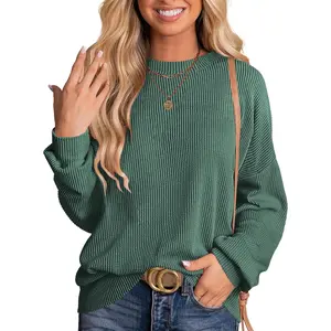 Womens Oversized Long Sleeve Shirts Ribbed Knit Tunic Tops Side Spilt Casual 2025 Fall Outfits