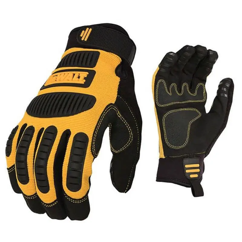 DeWalt DPG780 Mechanics Work Gloves - Velcro Hook and Loop Closure, 10-Gauge Breathable Shell, Foam Latex Padding, Grip Textures, Impact Guard, Ergonomically Designed for All-Day Comfort