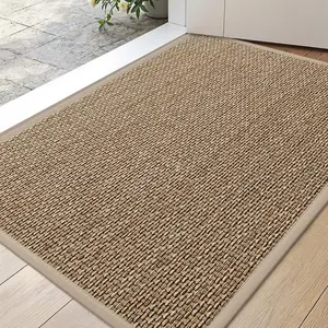 LUMIRUGS Entryway Door Mat 24x36 Non Slip Rubber Backing Inside Entry Mat Low Profile Easy Clean Dirt Trapper Doormat for Inside Entrance Patio Beige
