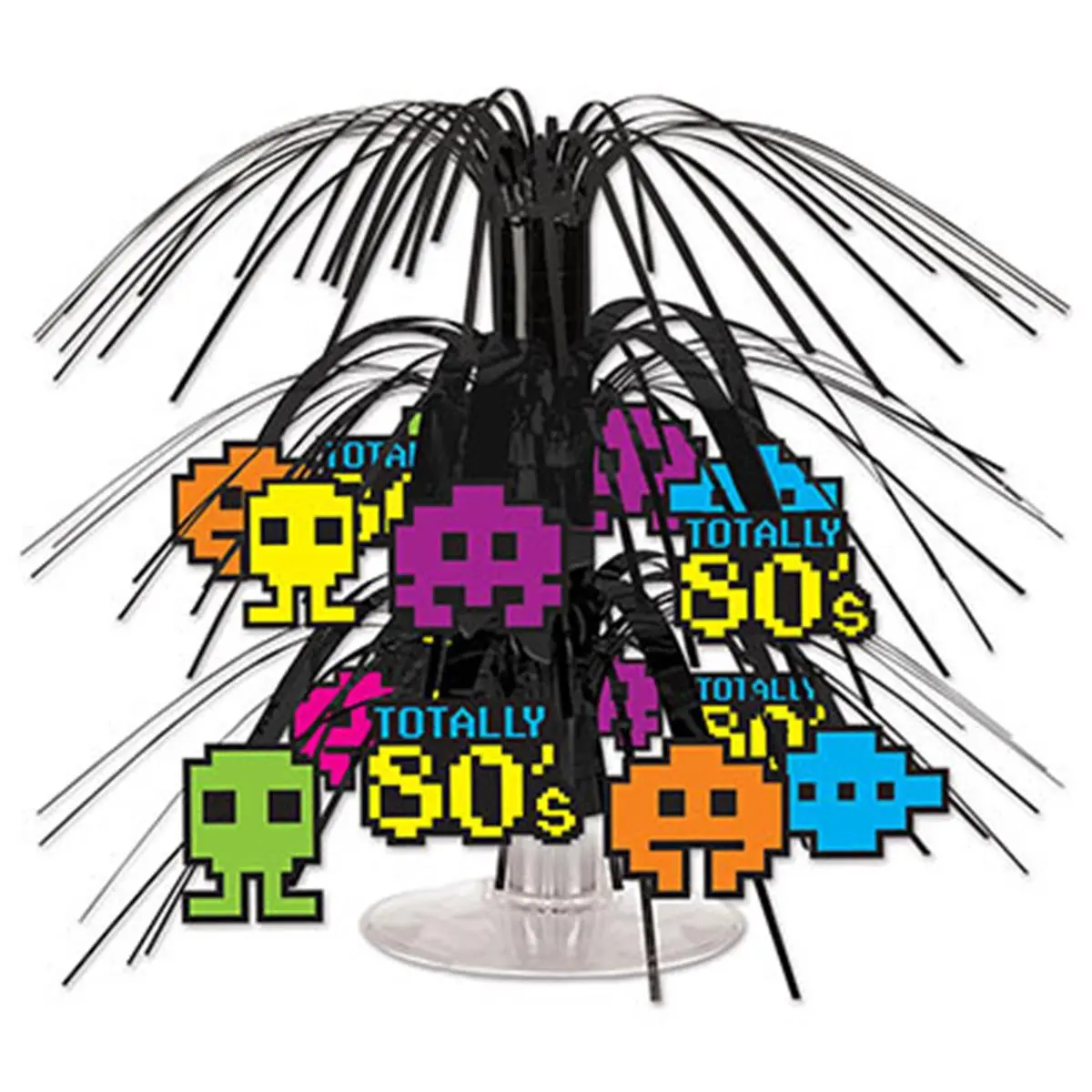 212 MAIN Board Stock 7.5 in Metallic Mini Cascade Centerpieces - 80's Theme, 12-Pack Set for Home Supplies, Party Decor