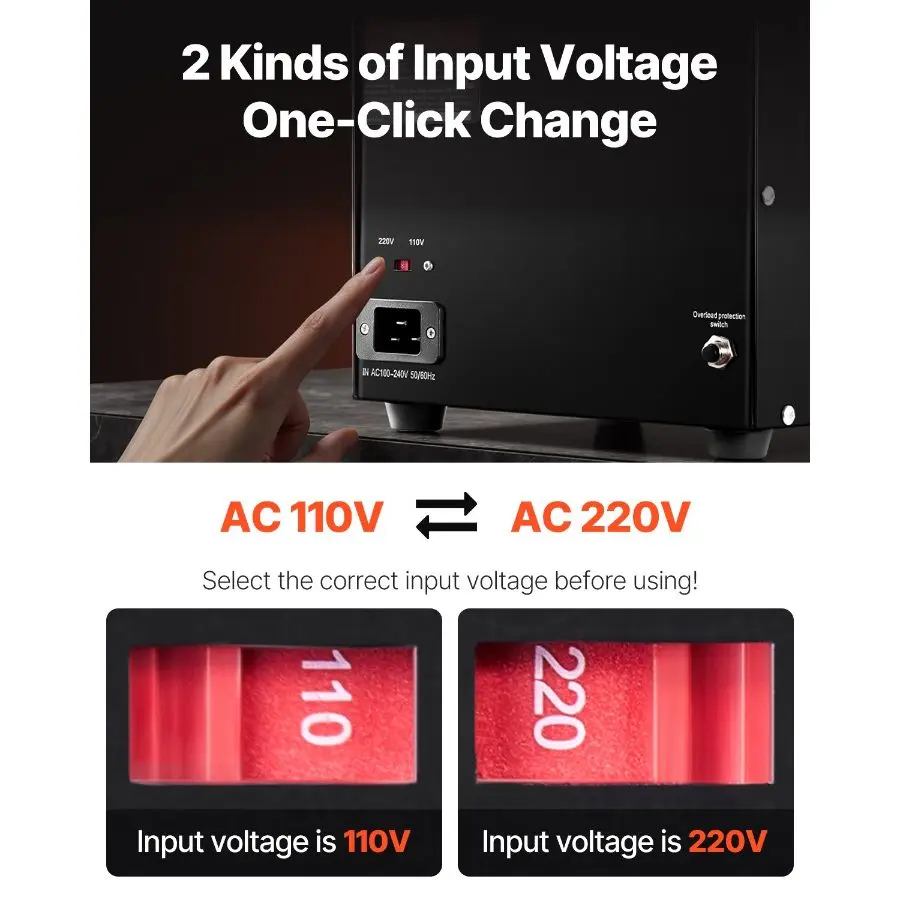 VEVOR Voltage Converter Transformer, 2000W, Heavy Duty Step Up/Down Transformer, Convert from 110 Volt to 220 Volt and from 220 Volt to 110 Volt, with US Outlet EU Outlet 5V USB Port, CE Certified