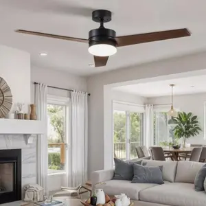Yitahome 52" Ceiling Fan Remote Control with Light Reversible Memory Function Walnut/Silver/Brown