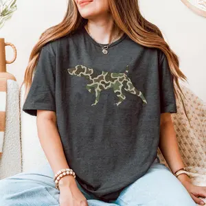 German Shorthaired Pointer Shirt, Camo GSP Dog T-Shirt, Hunting Dog Graphic Tee, GSP Gift for Dog Lovers