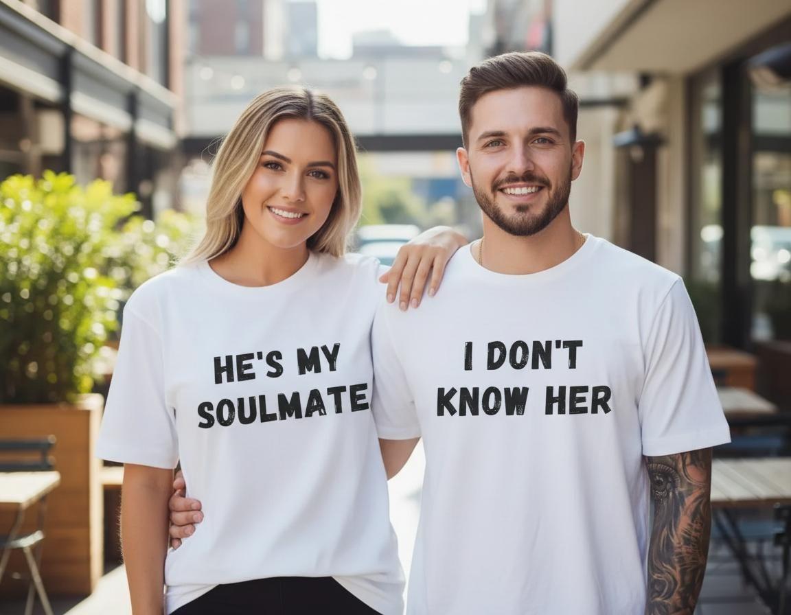 Matching Couples Shirts, Funny His and Hers T-shirts, Soulmate Shirt, Couples Gift, Mismatched Tee, Funny Shirt Saying, His and hers shirt, Matching couples tee, Funny couples shirt