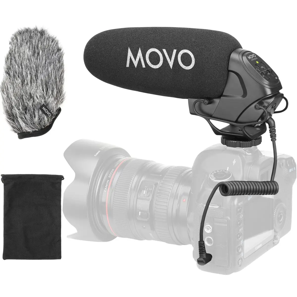 Movo Photo VXR3031 Supercardioid On-Camera Shotgun Microphone with 2-Step High-Pass Filter for DSLR & Mirrorless Cameras