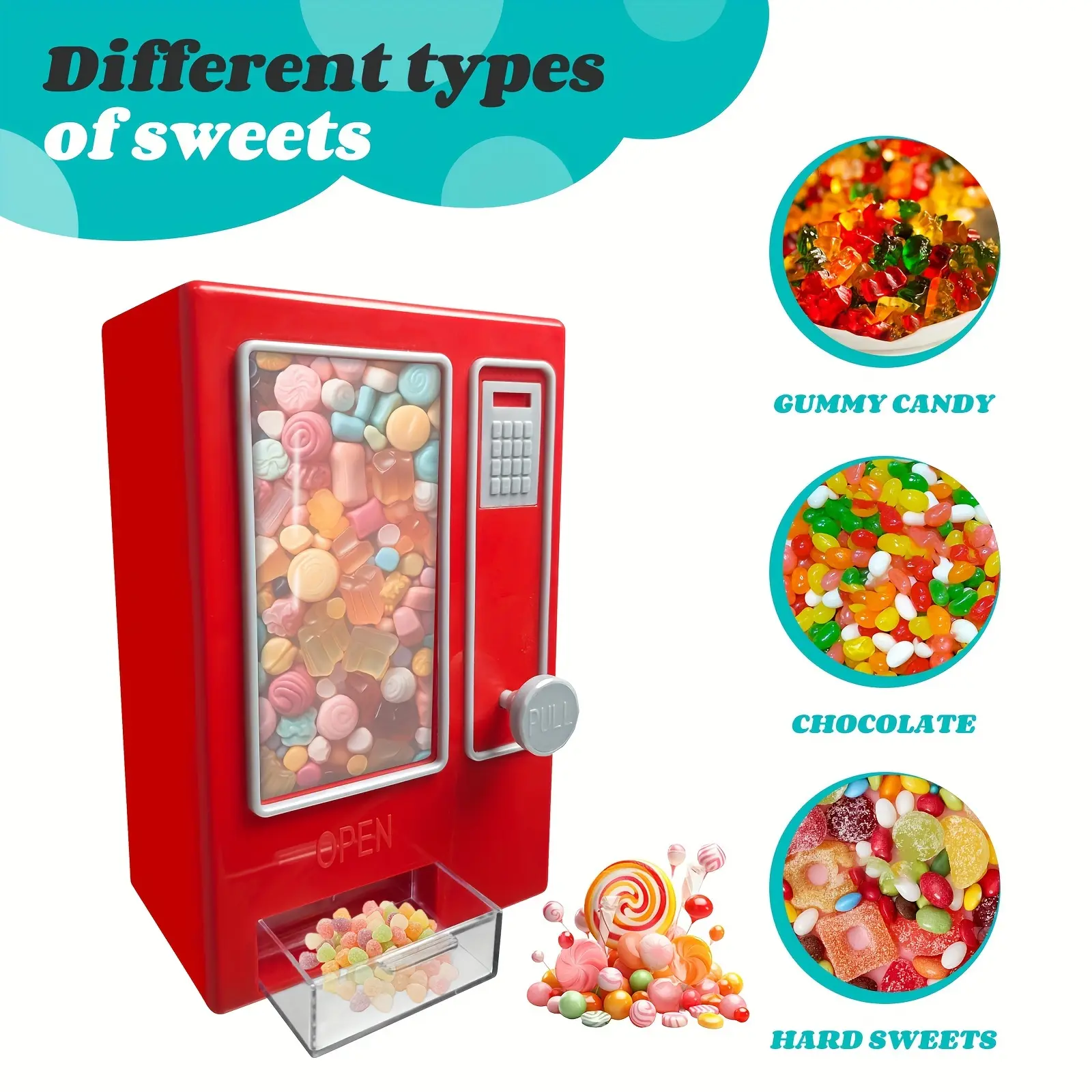 Mini Candy Dispenser Machine, Vintage Style No Battery Required, Ideal for Desktops, Classrooms, Christmas Parties, Perfect Gift for Kids & Friends, Jellybeans