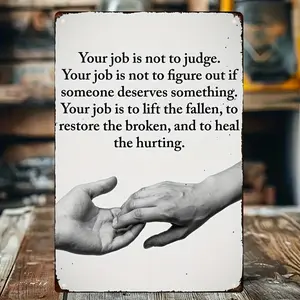 1pc Vintage Metal Tin Sign with Inspirational Quote, Victorian Style Retro Wall Decor, Durable Tough Farmhouse Porch Outdoor Room Decoration, Perfect Gift Idea, 12x8 Inches, Outdoor Decor