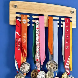 1set Simple Versatile Creative Medal Display Rack Trophy Shelf, Wooden Sports Medal Holder- Wall Mounted Display Stand, Hanging Organizer, Perfect Gift For Easter Valentine's Day, Birthday, wedding, Father's Day Mother's Day