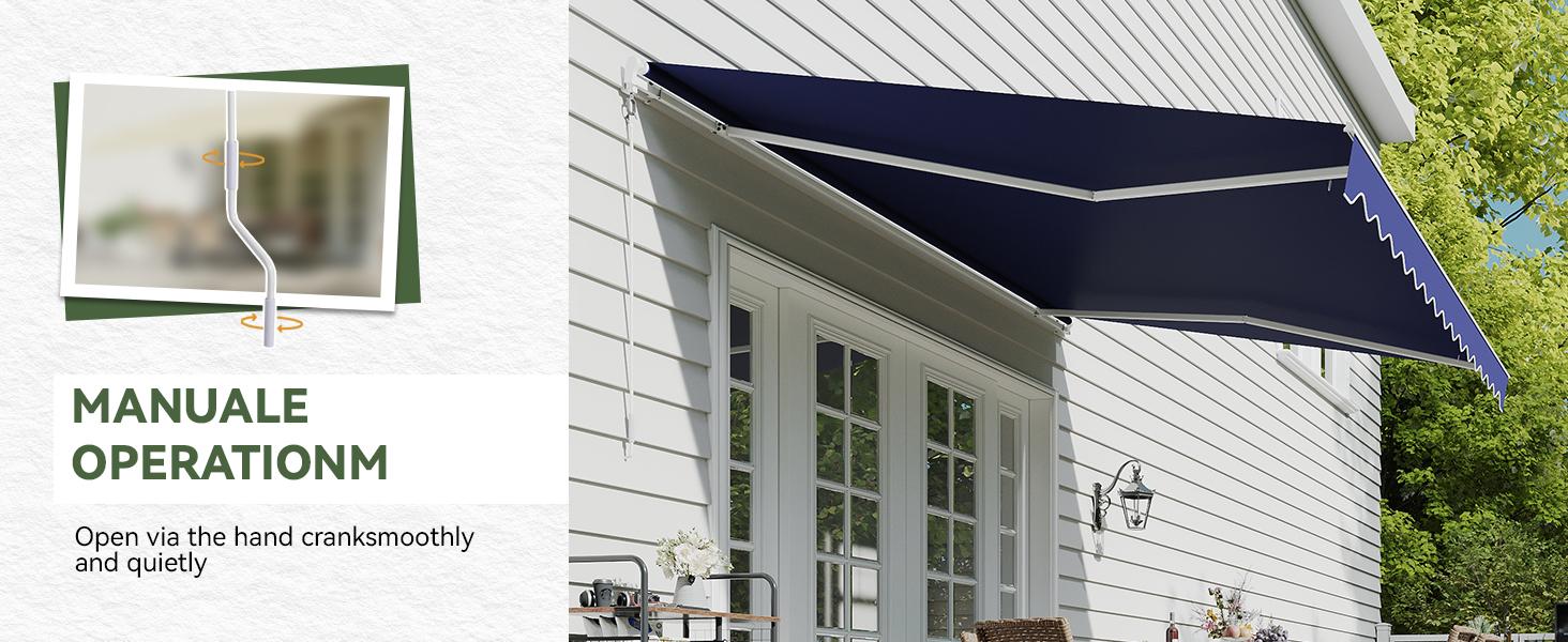 Aoxun Manual Retractable Awning for Outside 12x10 FT Outdoor Patio Sun Shades Canopy with Crank Handle Waterproof Polyester PA Coated Fabric for Backyard Deck Window Aoxun Manual Retractable Awning for Outside 12x10 FT Outdoor Patio Sun Shades Canopy with Crank Handle Waterproof Polyester PA Coated Fabric for Backyard Deck Window