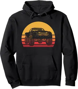 Retro Baja Truck Off Road Trophy Trucking Vehicle Racer Pullover Hoodie