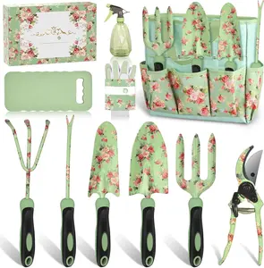 10 count Heavy Duty Stainless Steel Gardening Tools Green